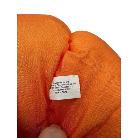 VTG Gibson Greetings Nylon‎ Pumpkin Plush Jack o Lantern Toy Halloween - Picture 5 of 6